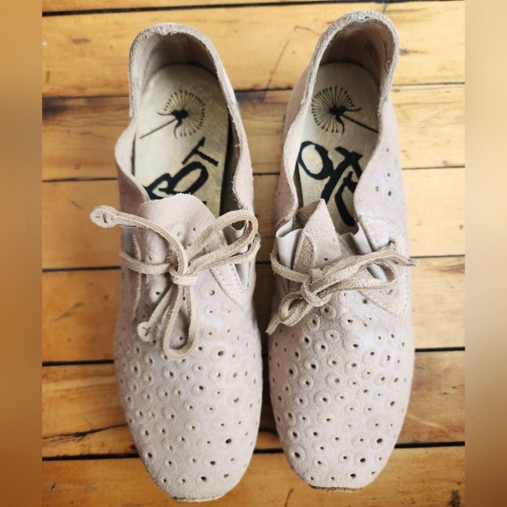 OBTB Lunar leather shoes salmon pink women's US size 8.5 perforated lace up - Picture 6 of 9